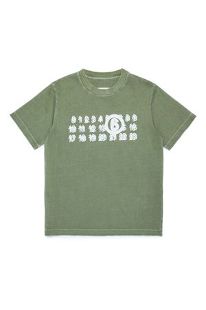 tshirt in cotone verde MAISON MARGIELA KIDS | M60671MM04AM6505